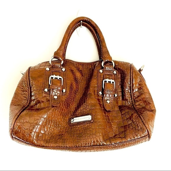 Steve Madden Brown Faux Alligator Crossbody Shoulder Bag Purse - Picture 1 of 10